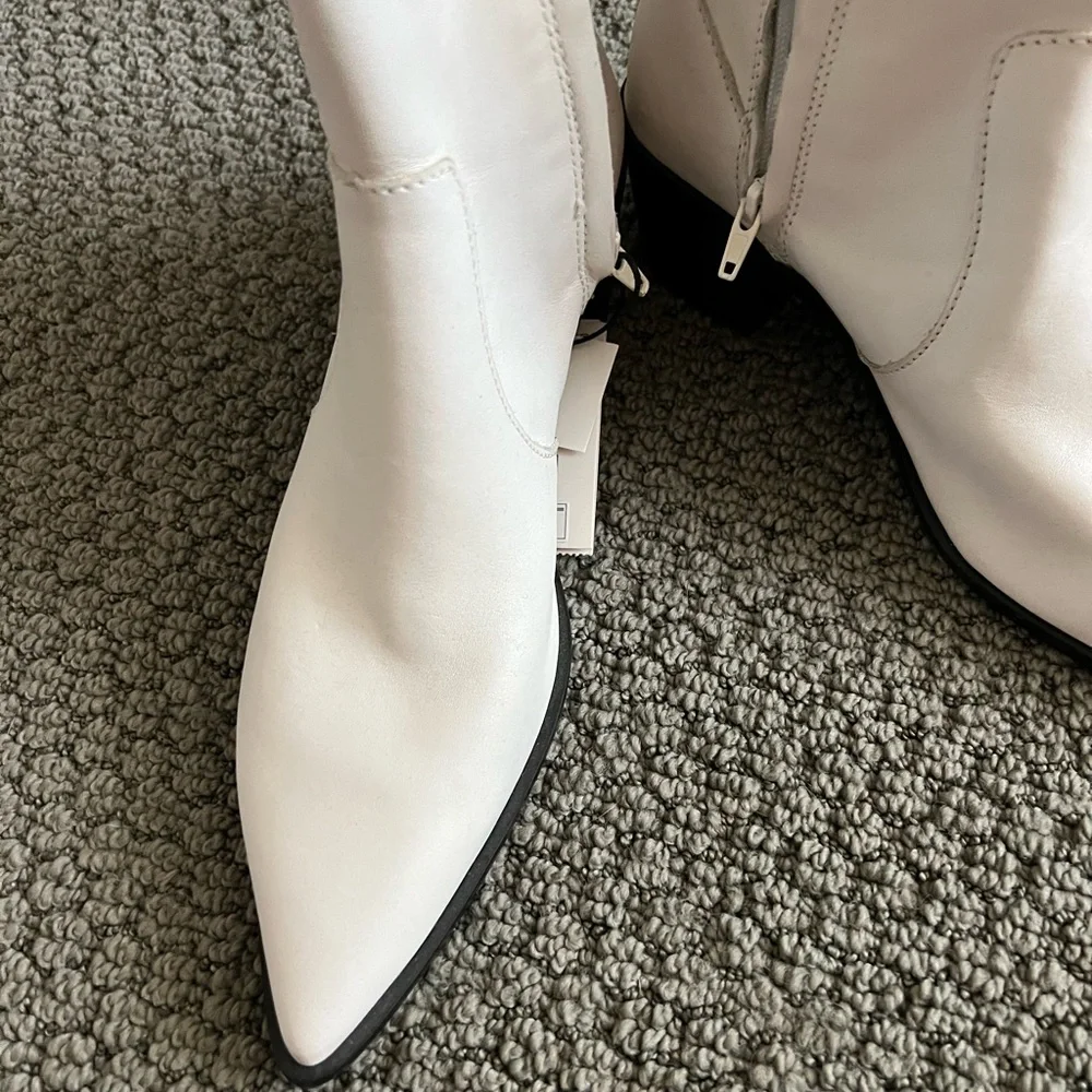 Zara white booties new leather - Picture 5 of 11